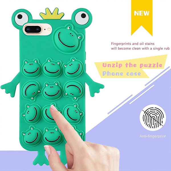Trendigt och roligt iPhone 6 Plus/6S Plus/7 Plus/8 Plus skal, Silikonskal med roliga tecknade djur, söt och cool design för pojkar, flickor, kvinnor och män