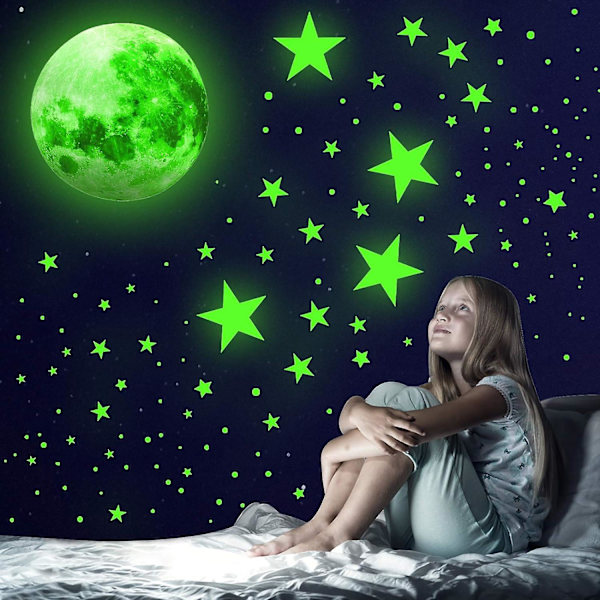 Glow in the Dark Stars Glowing Stars and Moon Wall Stickers 1088pcs Star Blanket Glow in the Dark Wall Decor for Kids