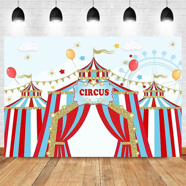 7x5ft Röd Cirkus Fotobakgrund Karneval Karusell Tält Stort Tält Första 1:a Bakgrund Dusch Barnkalas Banner Tillbehör Dessert Cand