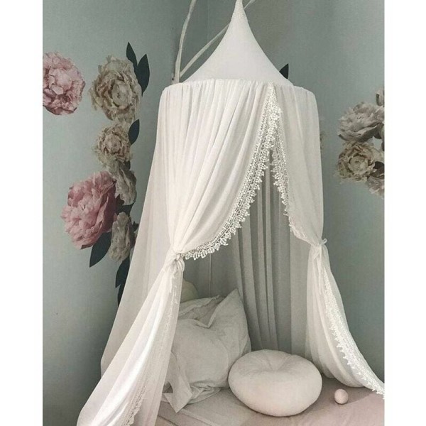 Princess katossänky hyttysverkko baby sänkyyn pyöreä kupoli lapsille ulkoleikkiteltta valkoinen