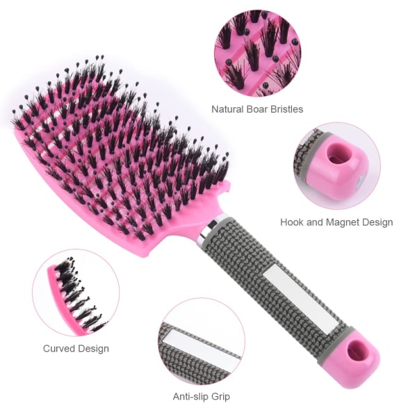 Hårborste, professionell hårborttagningsborste med handtag, 1 st (rosa)