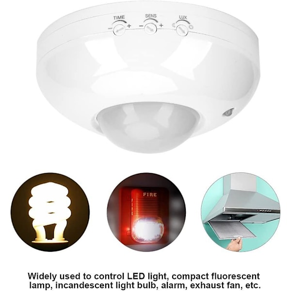 LED-taklampe med bevegelsessensor, LED-sensorlys bevegelsessensor 360 grader