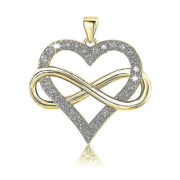 925 Silver Number 8 Halsband Diamant Hänge (Guld)