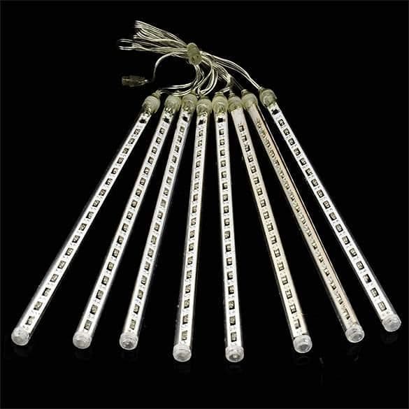 LED-rør - Meteorregn - 30CM - 144 LED'er - Juledekoration - Bryllup - Have hvid XXS