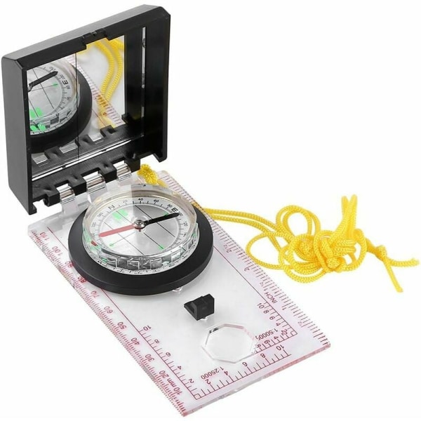 Militært kompas, multifunktionelt kompas med kortlineal og udvendigt spejl førstehjælpskasse