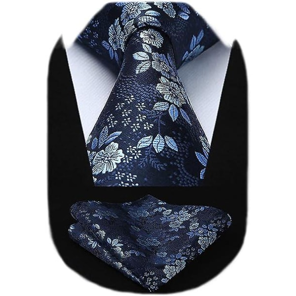 Extra lång blommig Paisley-slips och set för män