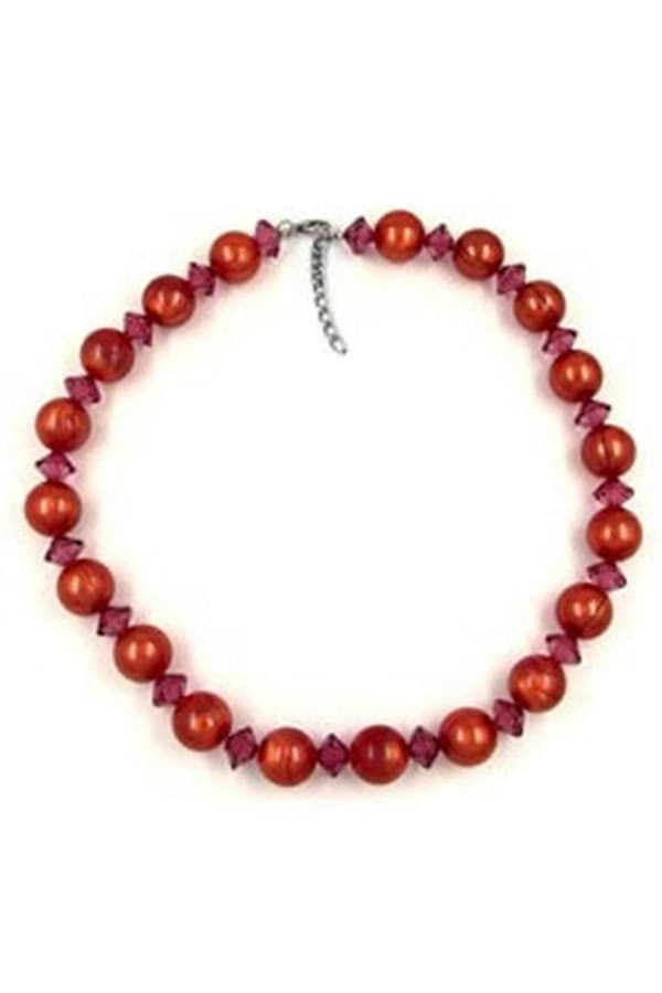 Halsband Pärlor 18mm Rödbrun 50cm - Gl02341
