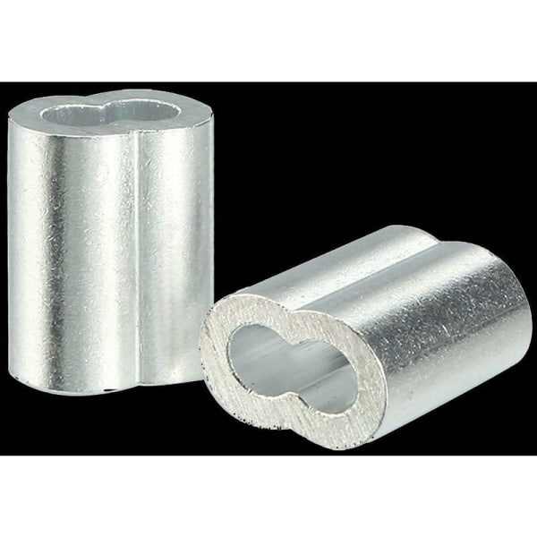100 stycken aluminiumkrympögla för 4 mm vajer och kabel