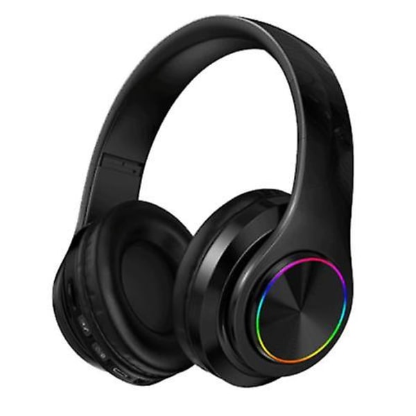 Lysende aktiv støyreduserende Bluetooth-headset trådløst headset sammenleggbare hodetelefoner med subwoofer og musikkmikrofon