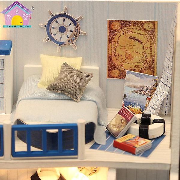 Diy dockhus miniatyr med möbler diy trädockhus ljud av havet