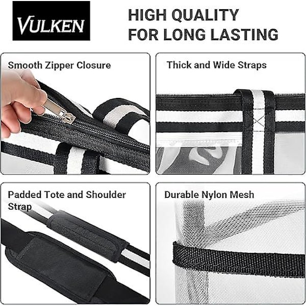 42l Extra Stor Mesh Strandväska. 9 Fack Topp Zip Tote Väska Axelväska