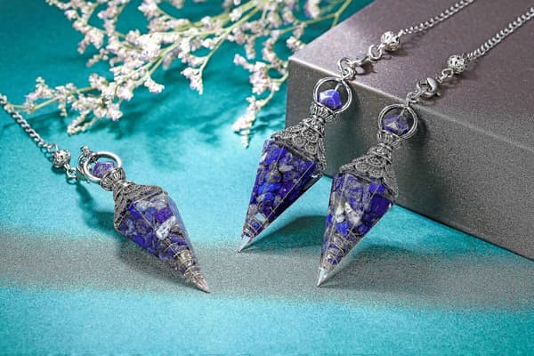 Chakra Kristall Pendel Hexagonal Reiki Healing Kristallpunkter Ädelsten Pendel för Spådom