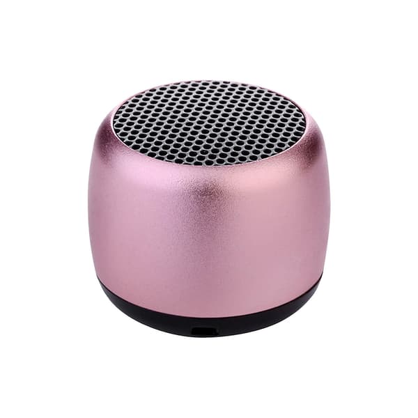 Bluetooth liten högtalare, hög volym, Mini stålkannon, bärbart trådlöst ljudsystem för utomhusbruk (Rose Gold)