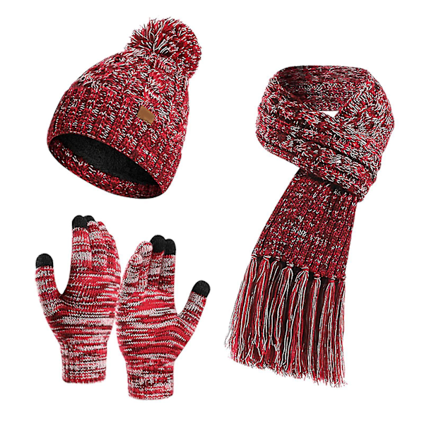 Winter Beanie Hat Scarf Set Unisex Slouchy Scarf Warm Knitted Hat For Outdoor（Style5）