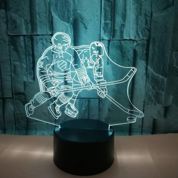 3D Natlys Ishockey Atlet 3D Illusionsseng