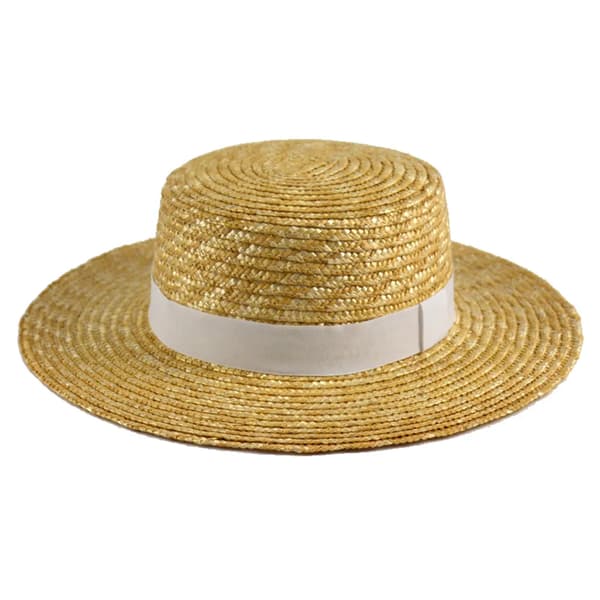 Hatt - Amish-hatt, båtluva, stråhatt, sjöman, kostymtillbehör, vit