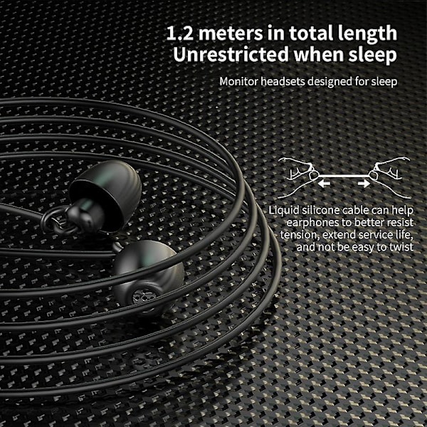 Mjukt silikon sovande trådbundet headset brusreducerande sömn hörlurar mini stereo in-ear hörlurar med mikrofon