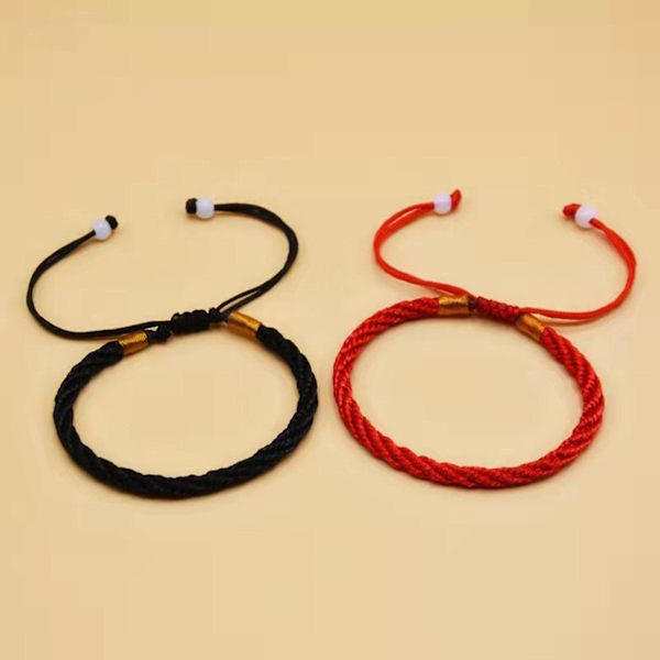 20 stk./sæt Håndlavede snor armbånd vævet reb armbånd til kvinder mænd（sort）