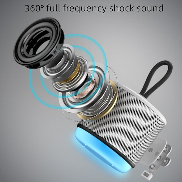 Bærbar Bluetooth-høyttaler (én størrelse, hvit)