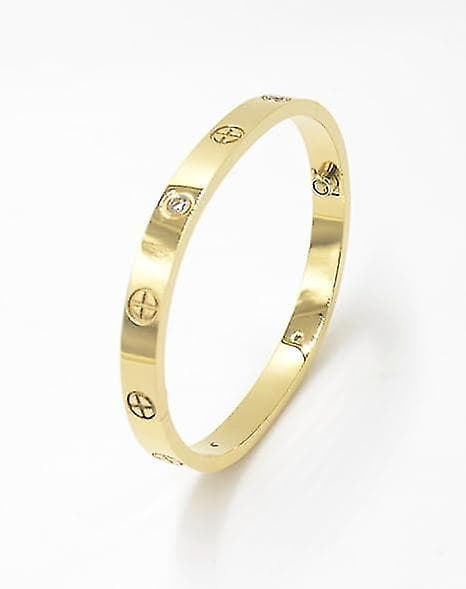 Gullbelagt rustfritt stål enkelt stil kjærlighet bangle armbånd for kvinner Mengold