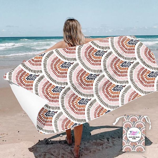 Strandhåndklæde, Mikrofiberhåndklæde, Badehåndklæde Stor 160x80cm