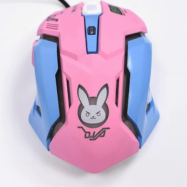 OW Mus Breathing LED Bakgrundsbelyst Spelmus D.VA Genji Reaper Trådbunden USB Datormus för PC & Mac E-sports Spelare