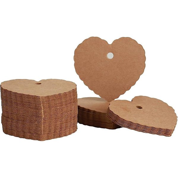 100 Kraft Papiretiketter, Gaveetiketter, Bagasjeetiketter - Blanke Etiketter Til Bryllup, Bursdag, Bagasje