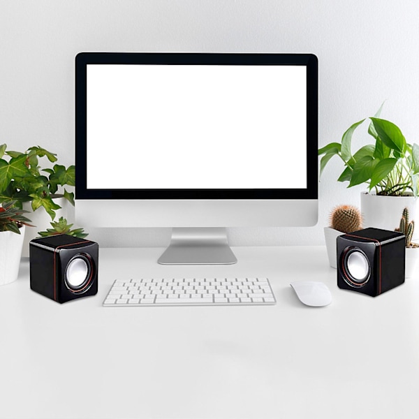 Computerhøjttalere Laptop Lille Højttaler Hjem Desktop Notebook Mini Multimedia Usb Kablet Lyd Udsalg（Sort）