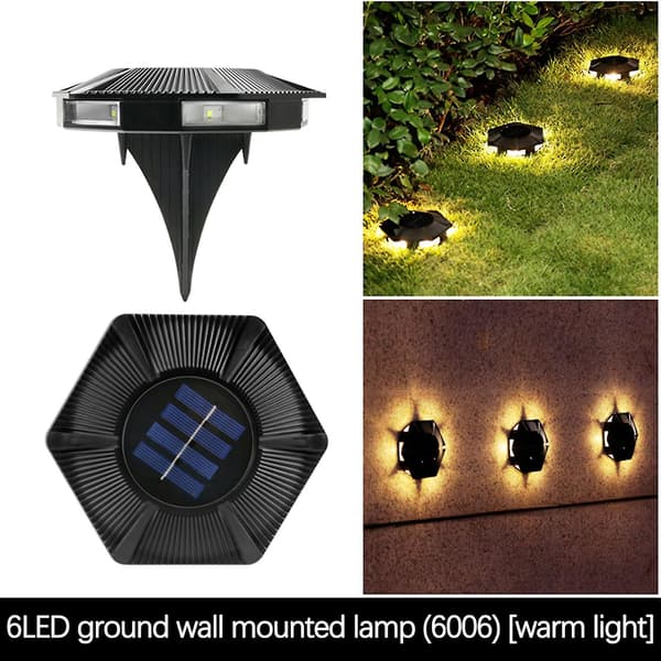 4PCS Solcellelamper Utendørslamper LED Plug-in-lamper Underjordiske lamper Hagelamper（A）