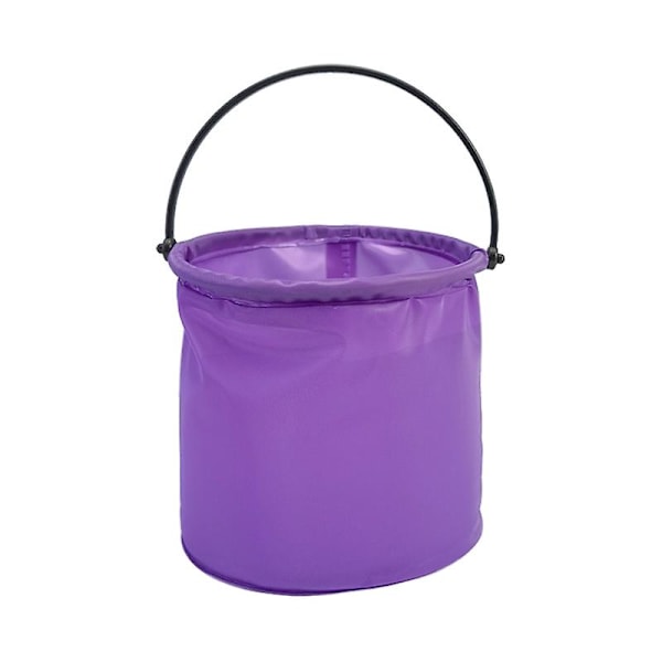 Beach Sand Play Bucket Toy Folding Collapsible Bucket Gardening Tool Outdoor Sand Pool Play Tool Toy Kids Summer Favor（Purple）