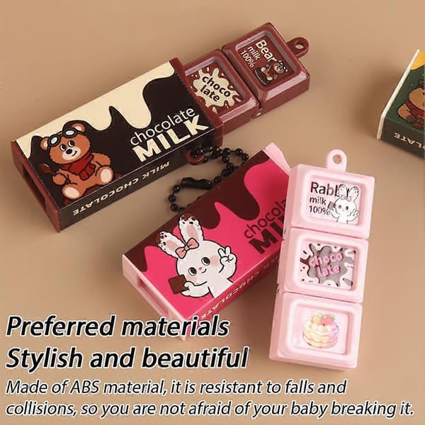 Mini chokolade fidget-legetøj nøglering med kuglekæde og segmenter der kan knækkes til stresslindring Yellow