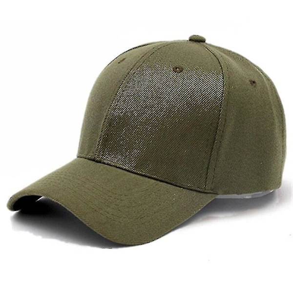 1 stk. Unisex Cap Casual Plain Akryl Baseball Cap Justerbar Snapback Hatte Til Kvinder Mænd Hip Hop Cap Street Dad Hat Engros (Army Green)