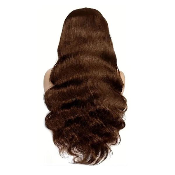 Front Lace Wigs Hår Pre Plockade Wigs Hår Limlösa Wigs Mänskligt Hår För Svarta Kvinnor Brasiliansk Peruk Mörk Brun 65cm GAO0490（Fri Storlek，Vit）