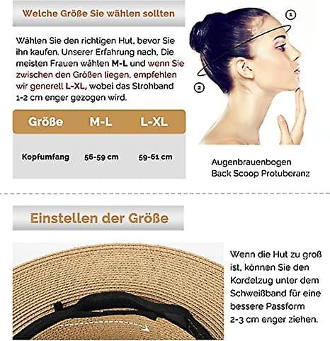 Dww-Panama Unisex Halmhat 58-60cm Bredskygget Solhat til Mænd og Kvinder Justerbar Halmhat