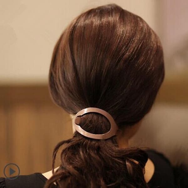 2 st Barrette Ponytail Hållare Klämma, Set med 2 st - Svart, Brun