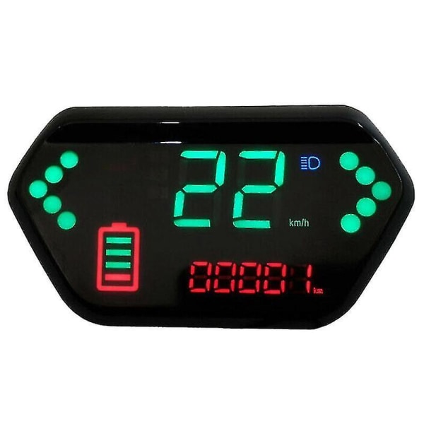 48v / 60v motorcykel vägmätare Digital LCD-skärm Varvräknare LCD-hastighetsmätare kompatibel med Electri