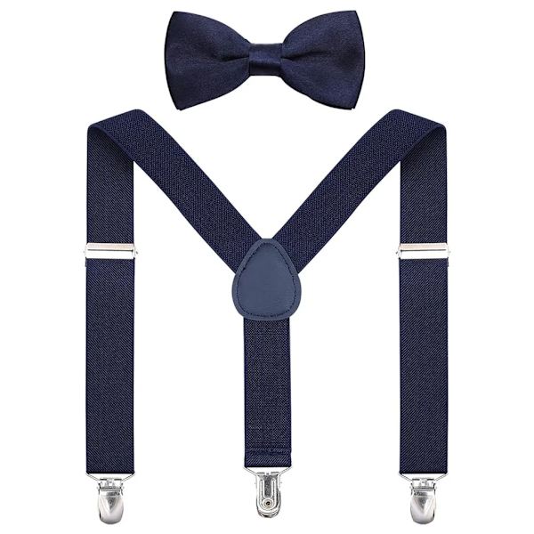 Hängslen och flugset, justerbar fluga för män, elegant accessoar, hängslen för bröllop och affärsevenemang