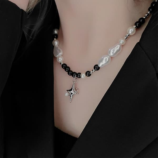 Legering Barock Kristall Pärla Y2k Halsband Legering Material Present För Kvinnor Flickor