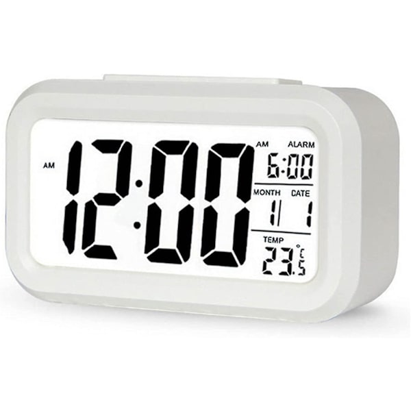Digital vekkerklokke LED-skjerm med temperatur Stor LCD-sifferdisplay Større LCD-bakgrunnsbelysning