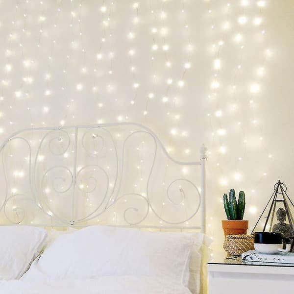 Hushålls USB-fjärrkontroll Luminous Curtain Light String (vitt ljus)