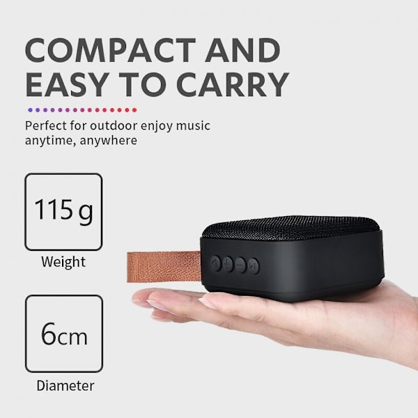Mini trådlös Bluetooth-högtalare Stereo Bärbar högtalare Bluetooth 4.2 Subwoofer Med Sd Fm Utomhushögtalare | Bärbara högtalare (svart)