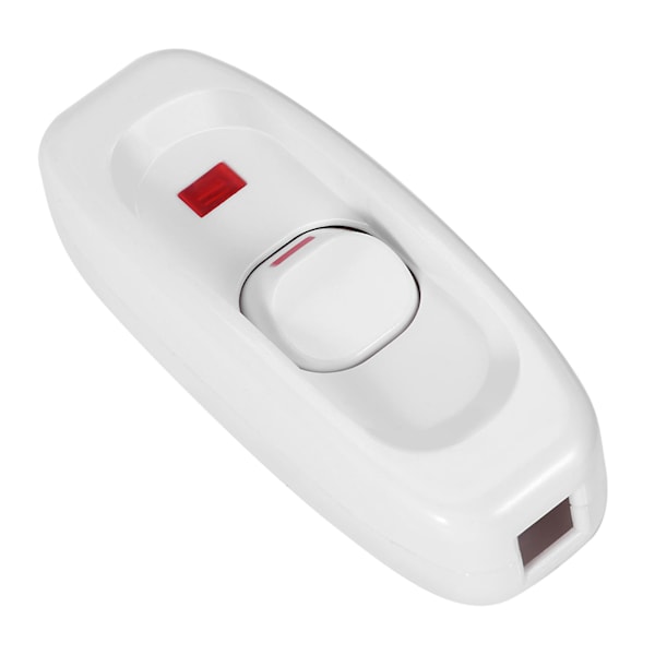 Inline ON/OFF bordlampe ledning kabelafbryder med LED indikatorlys - AC 250V 10A, hvid