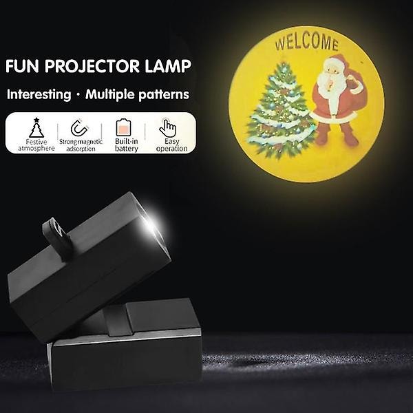 Juleprojektorlampe Led-projektorlampe 4 udskiftelige lampe mønstre Indendørs projektorlampe Feriebelysning