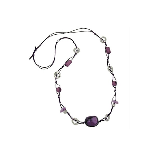 Halsband Lila Pärlor 90cm - Gl02583