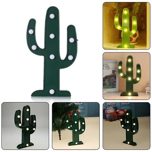 Marmor hjem jul 3d led natlys kaktus lys romantisk bordlampe