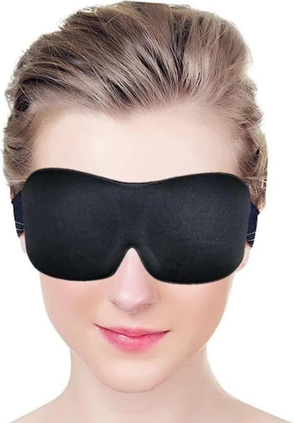 3D Sovmask Sovglasögon Ögonmask Mask Överdrag Ögon Svart Mörkläggningsbindel
