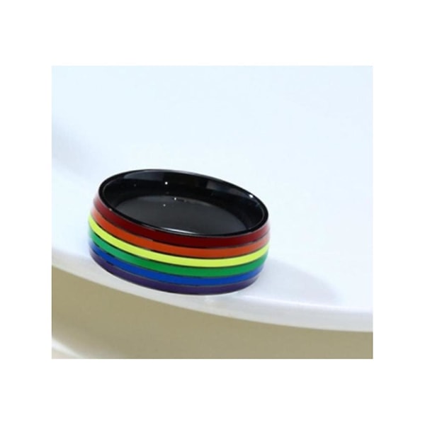 (Guld) Rainbow Ring-Förlovningsring-Rostfritt stål Par Ring-Par Damer Män