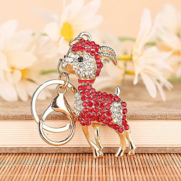 Fårhänge Nyckelring 13,2 cm Strass Legering För Väska Metall Hög Kvalitet rose red