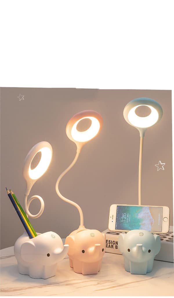 Tembr skrivebordslampe bordlampe ladeplugg dobbel-formål lære