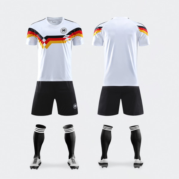Tyskland retro No.11 fotboll barn träningsdräkt White 28(145-150)